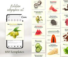 100 Canva Templates - Nutrition Infographics: Elevate your digital footprint with our compelling and informative designs. These templates are tailor-made for champions of a healthier lifestyle. Key Features: • Food Infographics: Dive deep into the nutritional wonders of various ingredients, providing a visual treat for your audience. • Customizable Designs: Our Canva templates are designed to be molded to your unique brand's voice and aesthetics. • Versatility: Whether you're crafting an ingredient food post, a general food blogger post, or a detailed nutrition info post, our designs adapt seamlessly. • Educate and Engage: From personal trainers to dietitians, these templates act as powerful dietitian tools, enabling you to share enriching food and health facts. Benefits: • Solidify your b Nutrition Instagram, Nutrition Infographic, Canva Social Media, Themes Ideas, Food Infographic, Digital Footprint, Health Business, Insta Feed, Insta Inspo