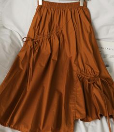 Cute A line short skirt fashion skirt Fabric: blended Color: brown, white, green, black, orange, khaki Size(cm): free size length 73 bust 56-66 Orange Skirt Outfit, White Skirt Outfits, Model Gamis, Rock Outfit, Linen Fashion, Skirt Fabric, Orange Skirt, Trendy Skirts, A Line Shorts