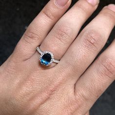 Natural London Blue Topaz Ring Sterling Silver Ring | Etsy Classic Anniversary Topaz Birthstone Ring, Vs Clarity Blue Topaz Ring For Anniversary, Blue Halo Setting Birthstone Ring For Anniversary, Blue Birthstone Ring With Halo Setting For Anniversary, Classic Blue Halo Ring As A Gift, Classic Blue Halo Ring For Gift, Blue Topaz Ring With Halo Setting For Anniversary, Classic Topaz Birthstone Ring For Anniversary, Classic Sapphire Halo Ring As Gift