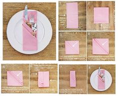 how to fold napkins on a plate with a fork, knife and spoon rest