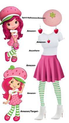 2009 strawberry shortcake costume mostly from Amazon Plus Size Strawberry Shortcake Costume, Princess Bubblegum Costume Diy, Easy Strawberry Shortcake Costume, Strawberry Shortcake Diy Costume, Diy Strawberry Shortcake Costume, Strawberry Shortcake Characters Costumes, Strawberry Shortcake Cosplay, Princess Bubblegum Costumes, Strawberry Shortcake Halloween Costume