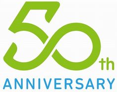 the 50th anniversary logo is green and blue