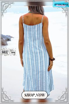 Striped Holiday Sleeveless Basic Crew Neck Women Dress Sleeveless Midi Dress For Summer Vacation, Chic Sleeveless Knee-length Beach Dress, Casual Striped Sleeveless Dress For Vacation, Striped Sleeveless Summer Dress For Vacation, Summer Sleeveless Striped Dress For Vacation, Casual Midi Length Sleeveless Dress For Beach, Striped Sleeveless Vacation Dresses, Sleeveless Striped Vacation Dresses, Striped Knee-length Mini Dress For Vacation