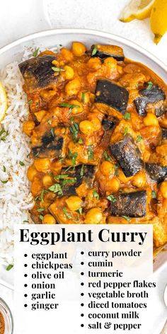 Eggplants are excellent for curry because they soak up all the flavor from the spices and become soft and buttery as they simmer in the sauce. Vegetarian Eggplant Recipes, Ways To Cook Eggplant, Easy Eggplant, Plant Based School, Eggplant Curry, Naan Bread, Curry Sauce, Eggplant Recipes