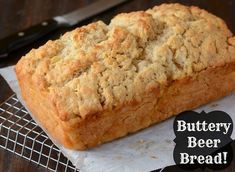 a loaf of bread sitting on top of a cooling rack