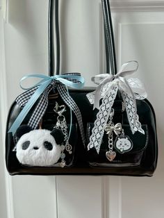 stand oil standoil chubby bag decor decorations keychains ribbons bow coquette blue panda chiikawa lace beads lesserafim yunjin bag Standoil Bag Decor, Bag Keychain Ideas, Stand Oil Chubby Bag, Yunjin Bag, Bag Accessories Aesthetic, Standoil Bag, Stand Oil Bag, Bag Decorating Ideas, Ribbon Purse