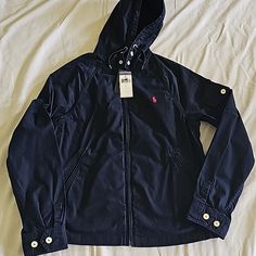 Polo Ralph Lauren Hooded Zip Up Jacket Navy New With Tag