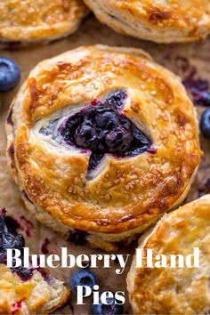 blueberry hand pies with fresh blueberries on top