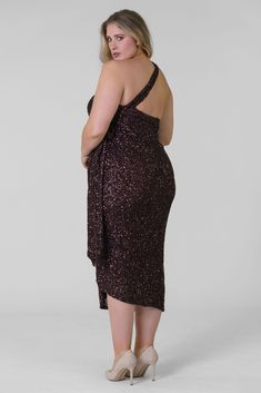 Made with hundreds of chocolate brown sequins, sewn into a heavy glossy satin base. It has an adjustable wrap waist for versatility with fit and styling, and the weight of the fabric skims the figure beautifully. We love how you can tie this into a one shoulder dress! How stunning! Silk Joggers, Denim Hoodie, Skirt Wrap, Never Fully Dressed, Wide Leg Linen Pants, Dress 16, Silver Dress, Denim Pant, Cardigan Coat