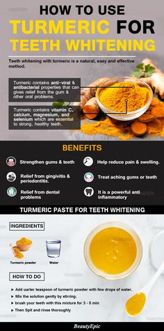 How To Use Turmeric For Teeth Whitening Turmeric For Teeth Whitening, Sensitive Teeth Remedy, Healthy Remedies