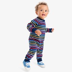 Is there anything better than wearing a head-to-toe rainbow sweatshirt? We think not, baby. Fabric: French terry, 95% cotton/5% spandex; pre-washed to minimize shrinkage. Feel: Soft and comfortable with breathable warmth and a hint of stretch. Learn more. Fit: Snaps on legs and back for easy dressing and quick diaper changes. Rainbow Sweatshirt, Heather Storm, Sweatshirt Romper, Terry Romper, Family Pjs, Baby Fabric, Kids Signs, Easy Dressing, Rainbow Stripes