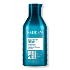 10.1 oz What It Is Conditioner with Redken's Length Care Complex featuring Biotin for damaged hair seeking length and strength. What It Does • Provides lightweight nourishment and strengthens fragile lengths and ends for longer strands. • Reduces breakage by 81% when using the full system. • Conditions and adds shine. What Else You Need to Know Extreme Length is made with Redken's Length Care Complex featuring Biotin to help hair grow longer and stronger. Get 81% less breakage using the 3 step s Redken Conditioner, Conditioner For Hair Growth, Redken Extreme Length, Redken Extreme, Best Hair Brush, Help Hair Grow, Hair Supplements, Hair Growth Shampoo, Grow Long Hair