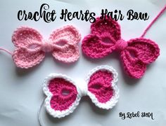 crochet hearts for bow