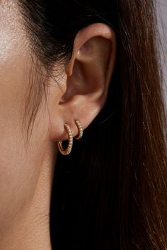 CUBIC ZIRCONIA HOOP EARRINGS Gold Cubic Zirconia Hoop Earrings, Gold Jewelry Outfits, Earrings Aesthetic, Earrings Hoops, Dreams Do Come True, Daily Jewelry, Ear Stack, Earrings Inspiration