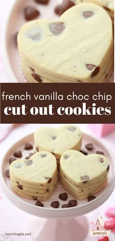 french vanilla choc chip cut out cookies on a plate