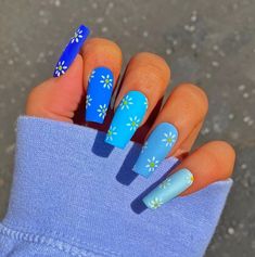 Bright Acrylic Nails, Plain Nails, Daisy Nails, Beauty Nail, Fire Nails, Coffin Nails Designs, Dope Nails