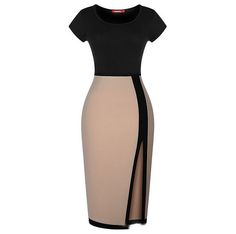 Material: PolyesterColor: BlackSize: S, M, L, XL, XXL Black Bodycon Dress For Office Wear, Black Short Sleeve Mini Dress For Office, Black Mini Dress With Short Sleeves For Office, Black Knee-length Bodycon Office Dress, Black Knee-length Midi Dress For Office, Black Short Sleeve Midi Dress For Work, Black Bodycon Dress For Office, Fitted Black Midi Dress For Office, Black Fitted Midi Dress For Office