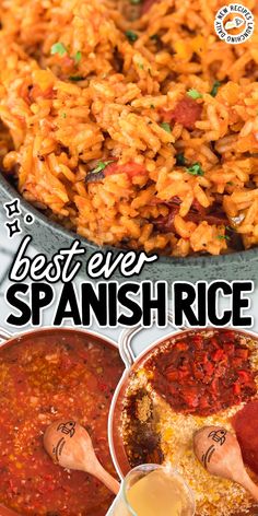 the best ever spanish rice recipe is shown in this image