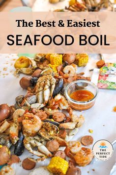 the best ever seafood boil with text overlay