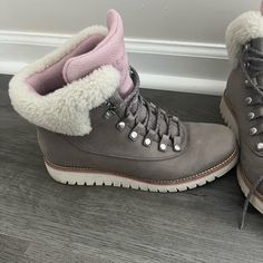 Only Worn A Few Times. Shoes Are Waterproof And Perfect For Hiking Or Snow. Size 8. Casual Round Toe Hiking Boots, Casual Pink Suede Boots, Pink Waterproof Sneakers With Round Toe, Pink Weatherproof Boots For Outdoor, Low-top Hiking Boots For Walking, Pink Weatherproof Outdoor Boots, Sporty Hiking Boots For Walking, Pink Round Toe Waterproof Boots For Outdoor, Pink Waterproof Boots With Round Toe For Outdoor