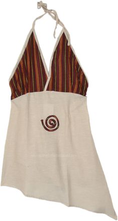 This halter top is made of 100% cotton and features a vibrant striped pattern on the bodice with shades of red, yellow, and green. The back has a smocking elastic waist for a comfortable and adjustable fit, and the asymmetrical hemline is longer on one side, adding a unique touch to the design. #tlb #beachwrap #bohemianfashion #BohoTunic #VacationClothing Hippie Patterns, The Little Bazaar, Beige Beach, Boho Halter Top, Bohemian Outfits, Halter Top Pattern, Vacation Clothing, Beach Bohemian, Hippie T Shirts