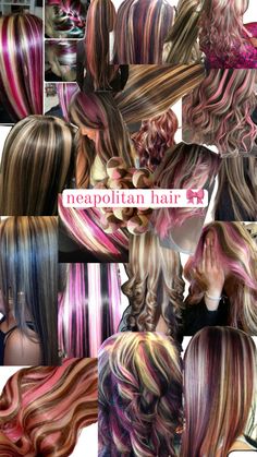 pink hair, highlights, peekaboo, y2k, brown hair, blonde, pink, red, Neapolitan, Y2k Brown Hair, Highlights Peekaboo, Brown To Pink Balayage, Pink Hair Highlights, Pink Balayage, Blonde Pink, Peekaboo Hair