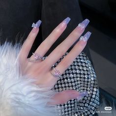 Lilac Nails Design, Lilac Nails, Blush Nails, Pretty Gel Nails, Cute Gel Nails, Jelly Nails, Kawaii Nails