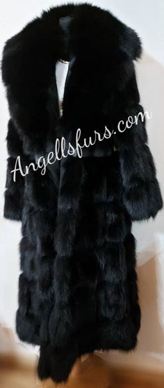 One of a kind Long Black Fox Coat with Amazing Big Fullpelt Fox collar! Amazing model long Coat! 47,24 length but you can order it in the length you like! A-line Coat but you can order it in classic or waisted fit line. Leather belt included. Black leather straps among fur but you can order it without them. Order it hooded! Order it in Any color! Pictures are private property. Made from us,best greek workshop! No returns accepted Elegant Black Full Length Outerwear, Black Full-length Winter Outerwear, Black Full-length Outerwear For Fall, Fur Jackets For Women, Fox Collar, Fox Scarf, Black Fur Coat, Fox Coat, Black Fox