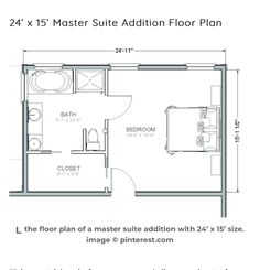 the floor plan for a master suite addition