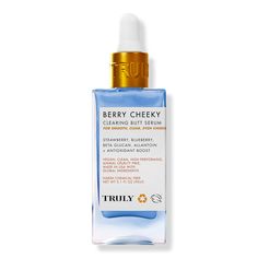 Berry Cheeky Clearing Butt Serum -  Truly's Berry Cheeky Clearing Butt Serum is a flash absorbing and conditioning everyday booty serum formulated with naturally derived acne-clearing ingredients like antioxidant-rich berries, allantoin and beta glucan.    Benefits     Aloe vera offers anti-inflammatory, antimicrobial, antioxidant and humectant properties to the skin. Filled with natural vitamins and folic acid, it successfully reduces scars, hydrates, and visibly soothes irritation. Jojoba seed Receding Gums, Body Moisturizers, Body Serum, Natural Vitamins, Clear Acne, Folic Acid, Body Moisturizer, Face Oil, Ulta Beauty