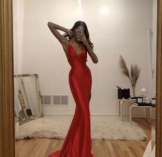 Red Prom Dress Long, Red Silk Dress, Cowl Dress, Cute Prom Dresses, Long Evening Gowns, Dinner Outfits, Gala Dresses, Silk Slip, Dress Prom