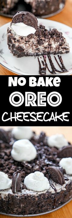 no bake oreo cheesecake on a plate