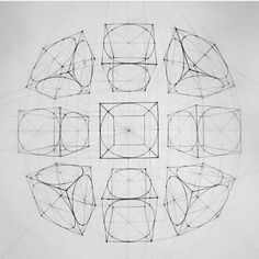 a drawing of six different shapes in the shape of a circle with one point at the center