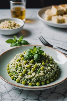 A photo of a  Pea and Mint Risotto a Risotto Recipes