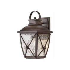 an outdoor wall light that is brown