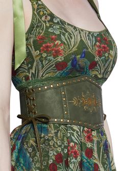 Free, fast shipping on Good Moon Rising Waist Belt - Green at Dolls Kill, an online boutique for alternative and gothic fashion. Shop our exclusive collection of Widow clothing, shoes, and accessories here. Renfair Belt, High Waist Belt, Norse Witch Belt, Druidcore Fashion, Moss Embroidery On Clothes, Druid Shoes, Bard Costume Men, Celtic Clothing Women, Spring Festival Corset Belt