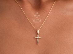 "ABOUT PRODUCT This 14K Gold Cross Necklace is suitable gift for girlfriend, mom and her. You can even buy as a birthday gift for your friends or anniversary gifts, If you want to add a special note we can write for you and put to inside of package. We manufacture our jewelry pieces with carefully and after production we double checking in quality control department. Our main idea is keep our items for daily wearing especially for minimalist jewelry pieces. This lovely cute 14k Gold Cross Neckla Valentine's Day Cross Pendant Jewelry Gift, Valentine's Day Gift Cross Pendant Jewelry, White Gold Cross Jewelry For Mother's Day, Cross Jewelry For Birthday And Mother's Day, Mother's Day White Gold Cross Jewelry, Gift Cross Necklace With Diamond Cut, Diamond Cut Cross Necklace As Gift, Gift 14k Gold Cross Necklace, 14k Gold Cross Necklace With Diamond Cut For Gift