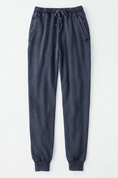 Irresistibly smooth and soft, these vintage-washed, French terry joggers are ankle pants with wear-anytime appeal. | Women's Easy Times Jogger Pants - Black - 1X - Plus Size Flannel Women, Denim Joggers, Sleepwear & Loungewear, Midnight Navy, Ankle Pants, Womens Sweatpants, Petite Size, Black Media, Jogger Pants