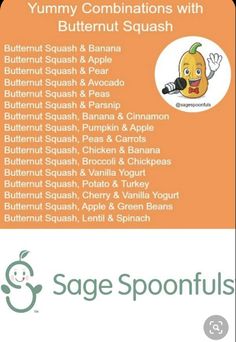 an orange and white poster with the words sage spoonfuls