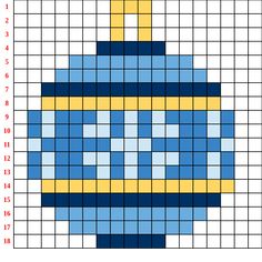 a blue and yellow cup is shown in the shape of a cross - stitch pattern