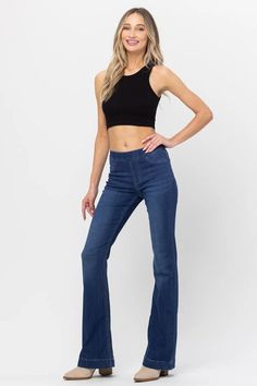 Dark Flare Jeans, Stretchy Jeans, Denim Color, Denim Collection, Classic Jeans, Boots Heels, Colored Denim, Clothing Co, Work Clothes