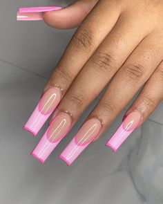 Pink French Tip Nails, Pink French Tip, Brown Acrylic Nails, Gel Toe Nails, Hello Nails, Pink French, Simple Acrylic Nails, Acrylic Nails Coffin Pink, Tip Nails