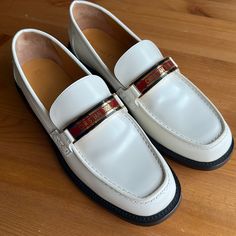 New Christian Dior Code Brushed Calfskin Loafers Shoes White Size 40. New With Box And Dustbags Size 40 100% Authentic