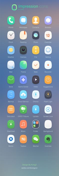 an image of the app icons for iphones and ipads, all in different colors