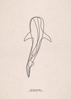 a black and white drawing of a whale's tail on a beige paper background