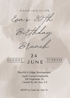 a birthday party flyer with an abstract background