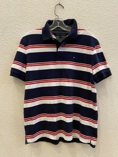 Tommy Hilfiger Polo Collared Striped Shirt Mens Size Medium EUC 👕. Condition is "Pre-owned". Shipped with USPS First Class. Classic Tommy Hilfiger Striped Tops, Tommy Hilfiger Polo, Polo Collar, First Class, Striped Shirt, Mens Polo, Tommy Hilfiger, Men's Polo Shirt, Polo Shirt