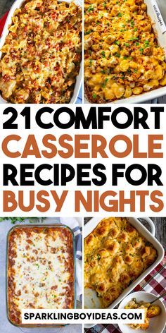 four different casserole recipes for busy nights