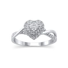 1/2 Carat T.W. (I2 clarity, H-I color) Brilliance Fine Jewelry Heart Shaped Diamond Engagement Ring in 10kt White Gold, Size 9 Gender: female. Age Group: adult. Heart Shaped Diamond Engagement Ring, Heart Shaped Diamond, 2 Carat, Heart Jewelry, Diamond Engagement, Womens Watches, Fashion Rings, Women Rings, Diamond Engagement Rings