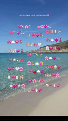 the beach is full of hearts and other things to see on it's screen